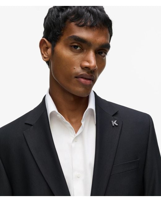 Karl Lagerfeld Black Monogram Pin Blazer for men