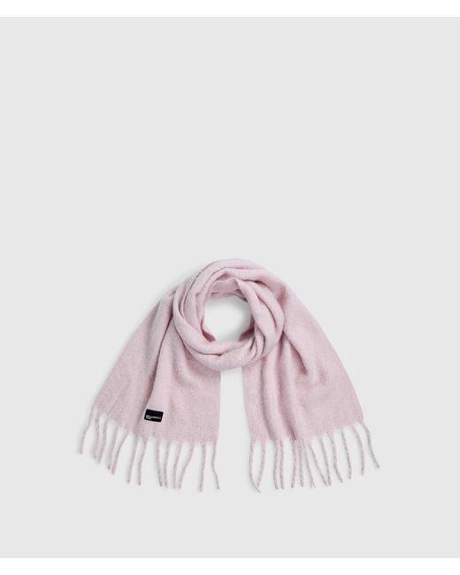 KL Jeans Pink Fluffy Fringed Scarf