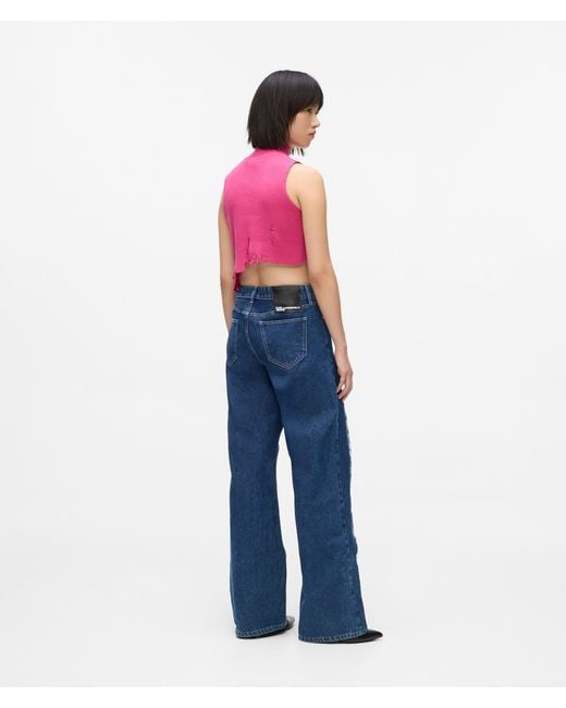 KL Jeans Pink Distressed Mid-Rise Relaxed Jeans