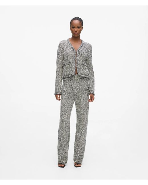 Karl Lagerfeld Gray Bouclé Knit Pants, Multicoloured