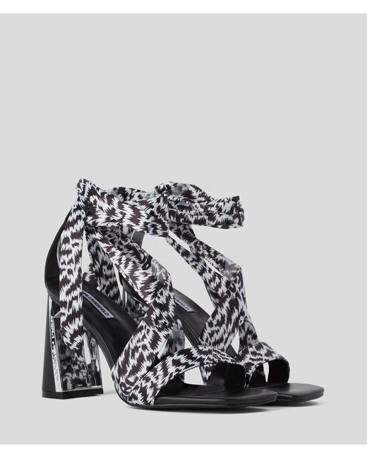 Karl Lagerfeld White Masque Scarf Wrap Sandals