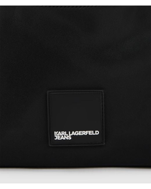 KL Jeans Black Nylon Lace-Up Shoulder Bag