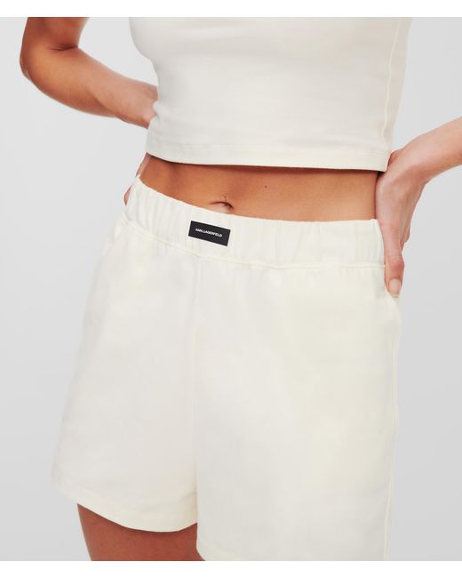 Short Loungewear Avec Logo Essential Karl Lagerfeld en coloris White