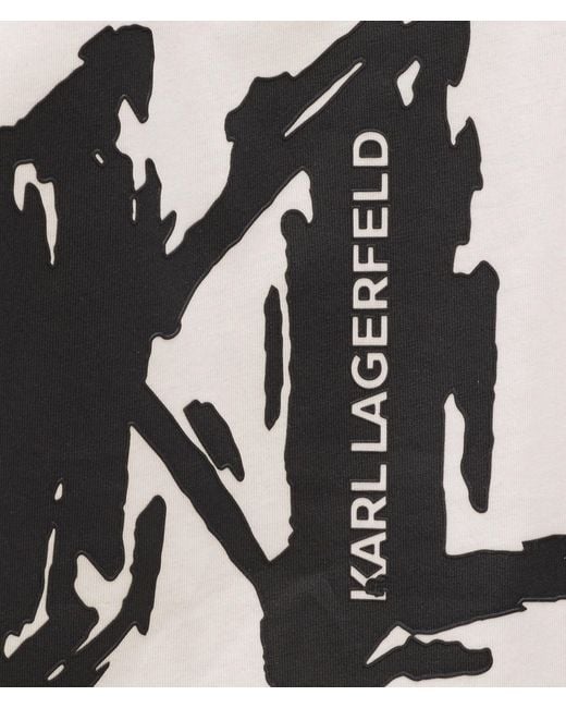 Karl Lagerfeld White Graphic Monogram T-Shirt for men