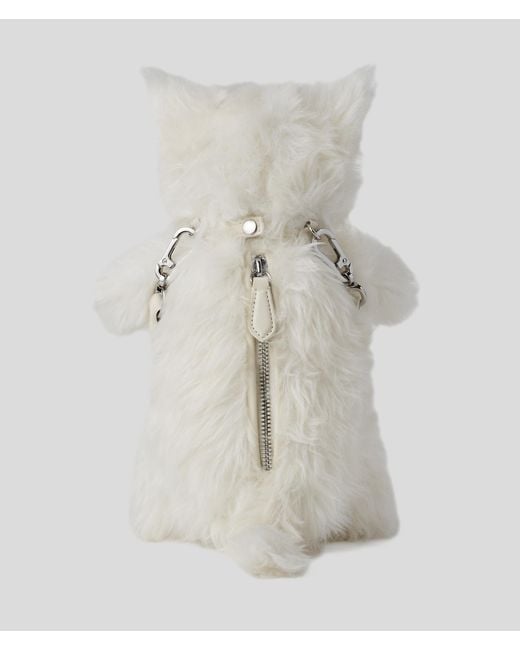 Karl Lagerfeld White Choupette Crossbody Bag