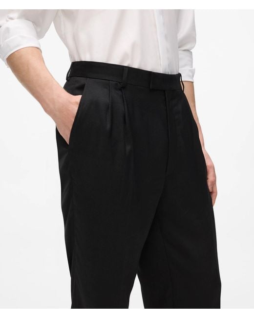 Karl Lagerfeld Black Kl Studio Double-Pleat Suit Pants for men