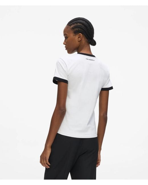 Karl Lagerfeld White Le Ballet Slim-Fit T-Shirt