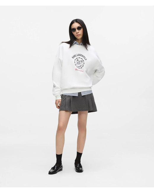 Karl Lagerfeld White Ikon Choupette Muse Sweatshirt