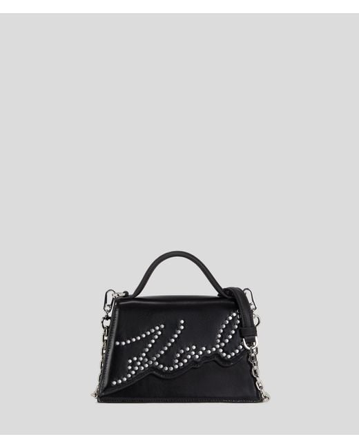 Karl Lagerfeld Black K/Signature Small Studded Crossbody Bag