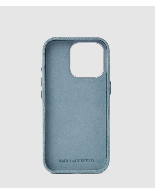 Karl Lagerfeld Blue Signature Denim Iphone 16 Pro Case