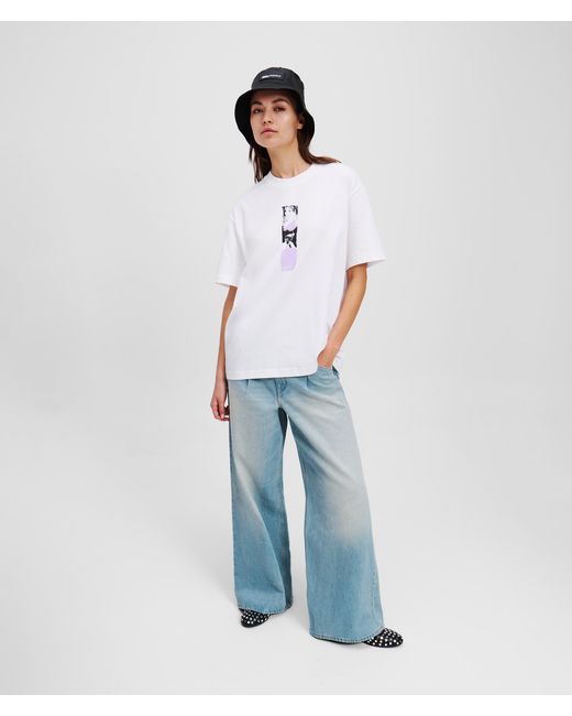 Karl Lagerfeld Blue Pleated Wide-leg Jeans
