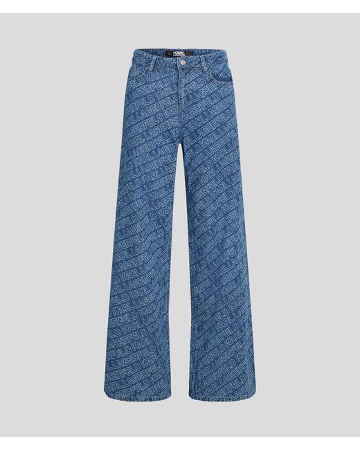Karl Lagerfeld Blue Klj Logo Wide-leg Jeans