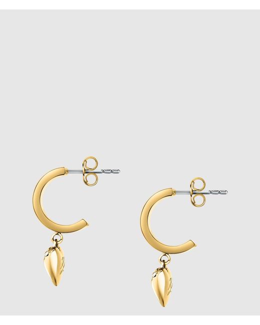 Karl Lagerfeld Metallic Heart Hoop Earrings