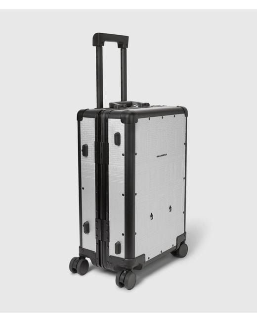 Karl Lagerfeld Gray Rue St-Guillaume Metallic Trolley Bag