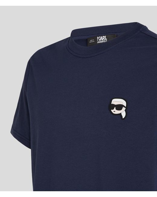Karl Lagerfeld Blue Karl Ikonik Patch T-shirt for men