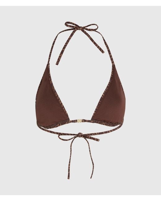 Karl Lagerfeld Brown Autograph Triangle Bikini Top