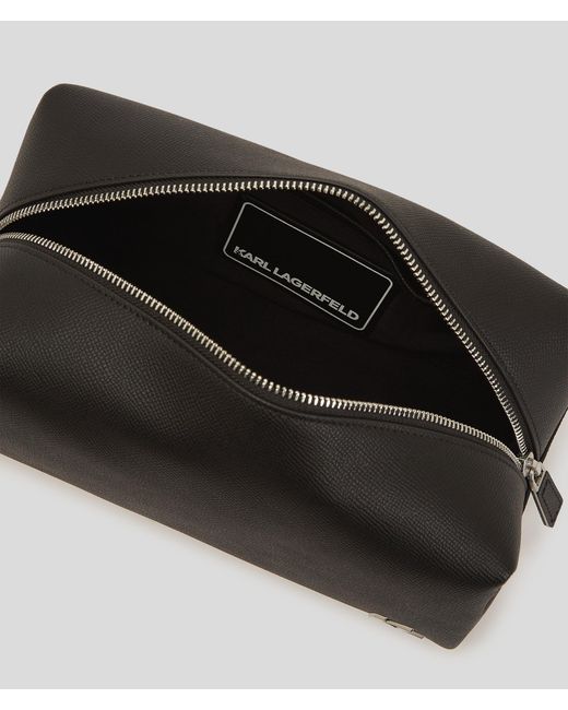 Karl Lagerfeld Black K/Monogram Leather Wash Bag for men
