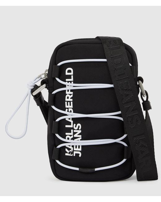 KL Jeans Black Utility Drawstring Phone Pouch for men