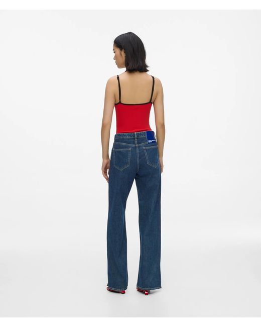 KL Jeans Blue Split-Hem Mid-Rise Relaxed Jeans