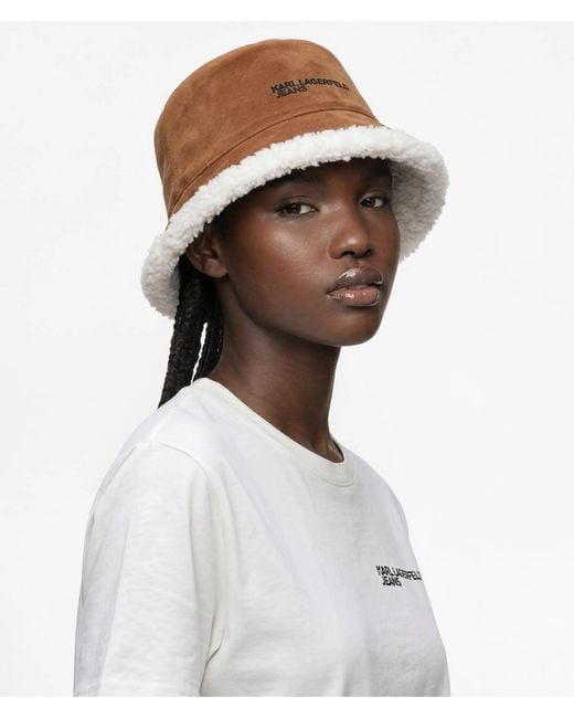 KL Jeans Brown Suede Reversible Bucket Hat