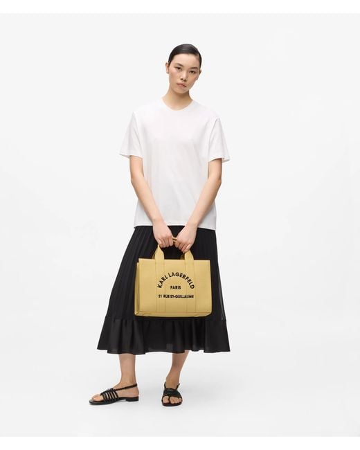 Karl Lagerfeld Metallic Rue St-Guillaume Medium Tote Bag