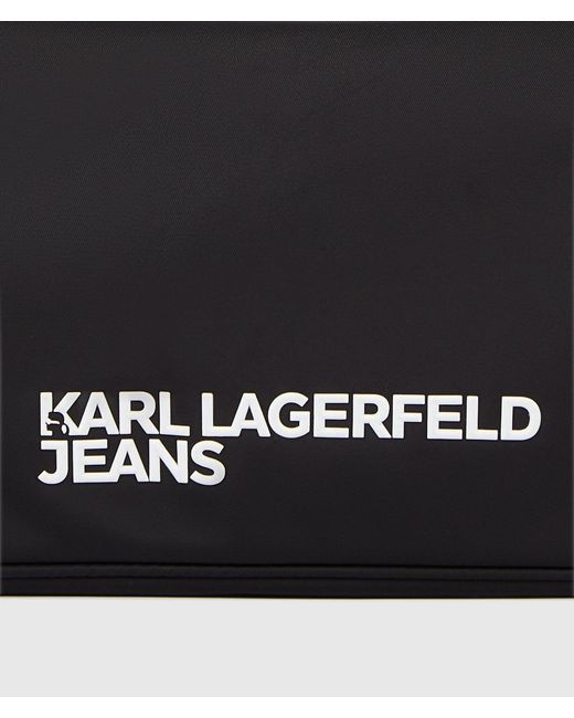 KL Jeans White Logo Nylon Shoulder Bag