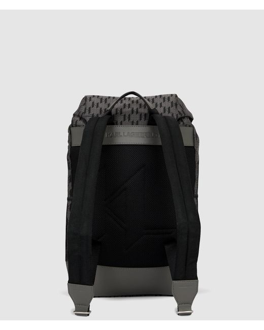 Karl Lagerfeld K/Monogram Rucksack Aus Ripstop, Herren, Größe in Gray für Herren