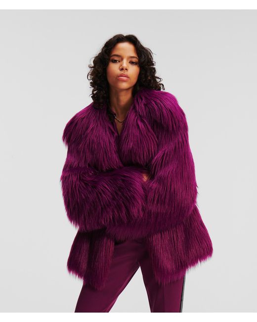 Karl Lagerfeld Purple Faux-fur Jacket Handpicked By Hun Kim