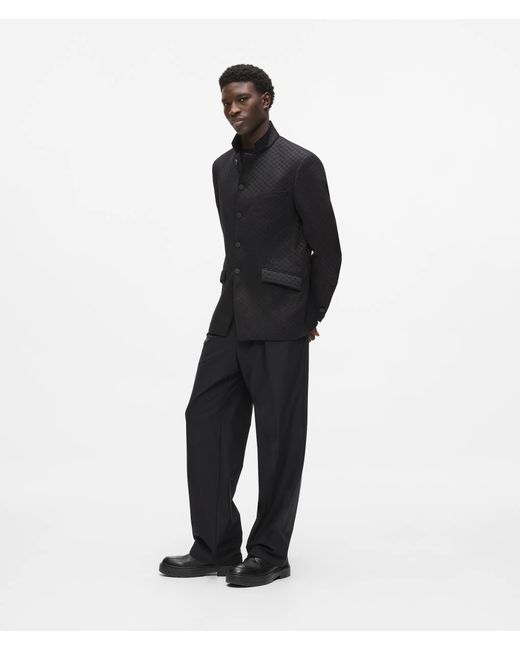 Karl Lagerfeld Black High-Stand-Collar Jacket for men