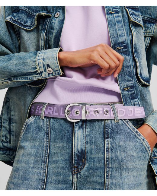 Karl Lagerfeld Purple Wendbarer Gürtel Aus Gurtband, Frau, Größe