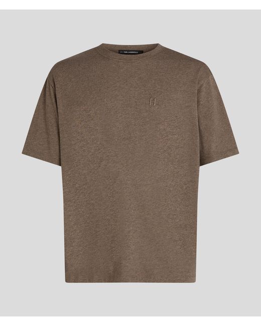 Karl Lagerfeld Brown Kl Monogram Wool-blend T-shirt for men