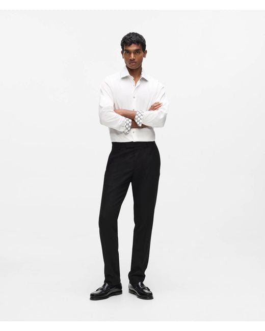Karl Lagerfeld White Snap Button Shirt for men