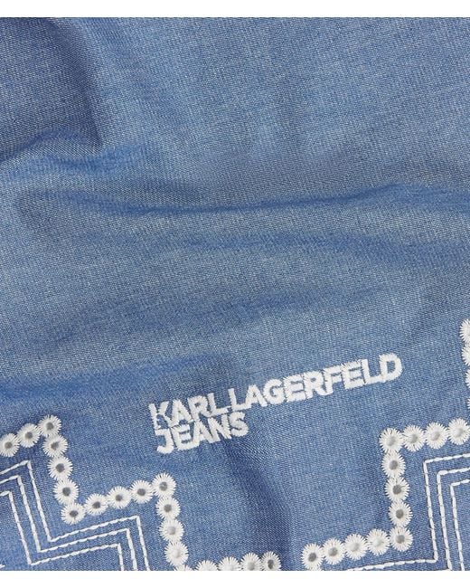 KL Jeans Blue Denim Triangle Bandana Scarf