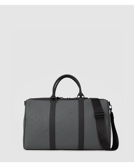 Karl Lagerfeld Black K/Monogram Weatherproof Weekender Bag for men