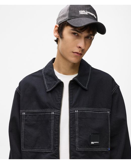 KL Jeans Blue Contrast Stitch Jacket for men