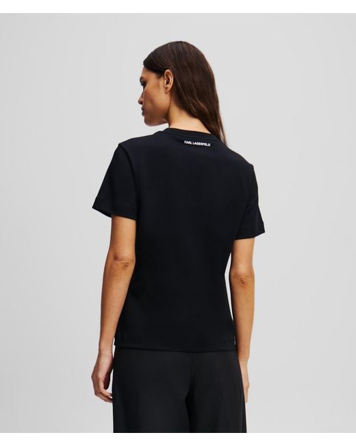 Karl Lagerfeld Black Ikon Choupette Aquarelle T-Shirt
