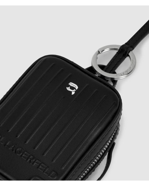Karl Lagerfeld Black Ikon Suitcase Keychain for men