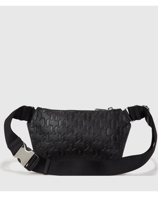 Karl Lagerfeld Black K/Loom Leather Belt Bag for men