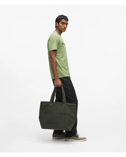 Sac En Toile Avec Logo Extra-Large, Homme, Taille Karl Lagerfeld pour homme en coloris Green
