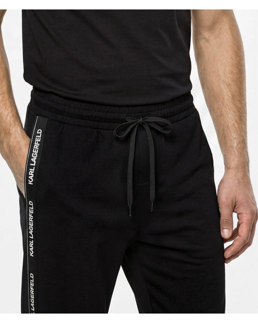 Karl Lagerfeld Black Logo Loungewear Pants for men