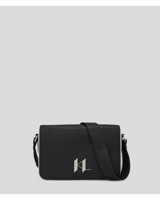 Karl Lagerfeld Black K/plak Canvas Messenger Bag for men