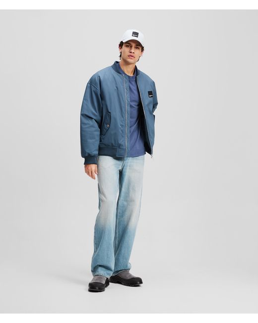 Karl Lagerfeld Blue Bomber Jacket for men