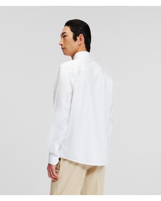 Karl Lagerfeld White Kl Monogram Shirt for men