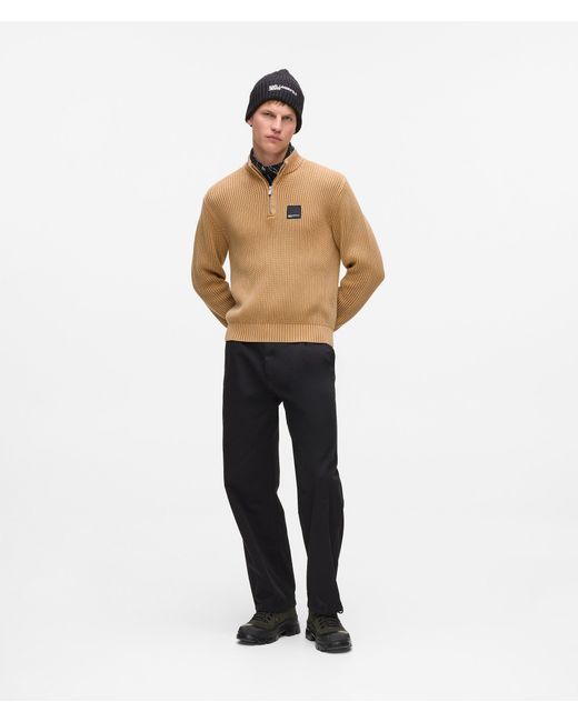 KL Jeans Natural Relaxed Half-Zip Sweater for men