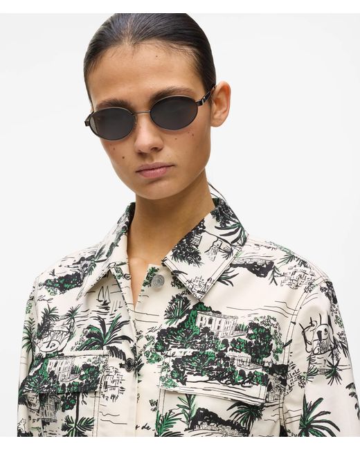 Karl Lagerfeld Metallic All-Over-Print Blouson Jacket, Multicoloured