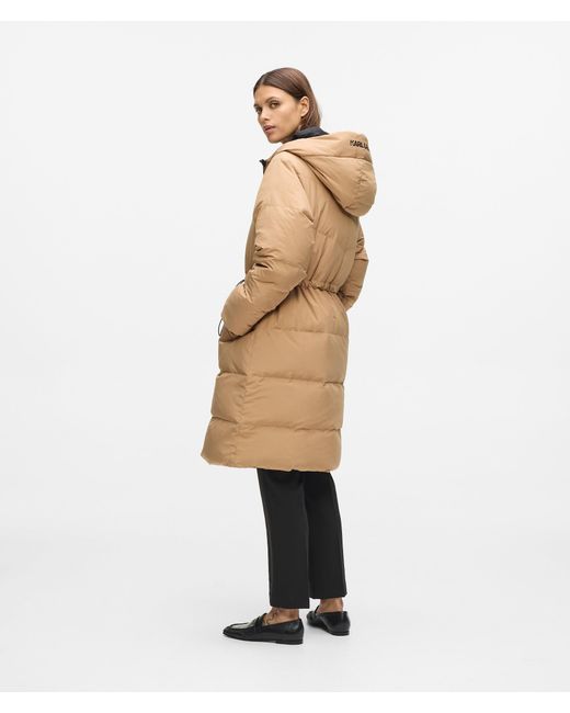 Karl Lagerfeld Black Reversible Long Puffer Jacket
