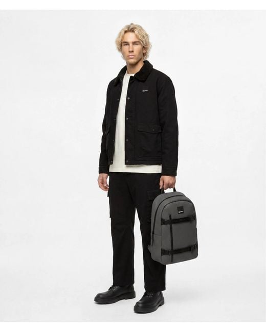 KL Jeans Black Coated Technical-Leather Backpack for men