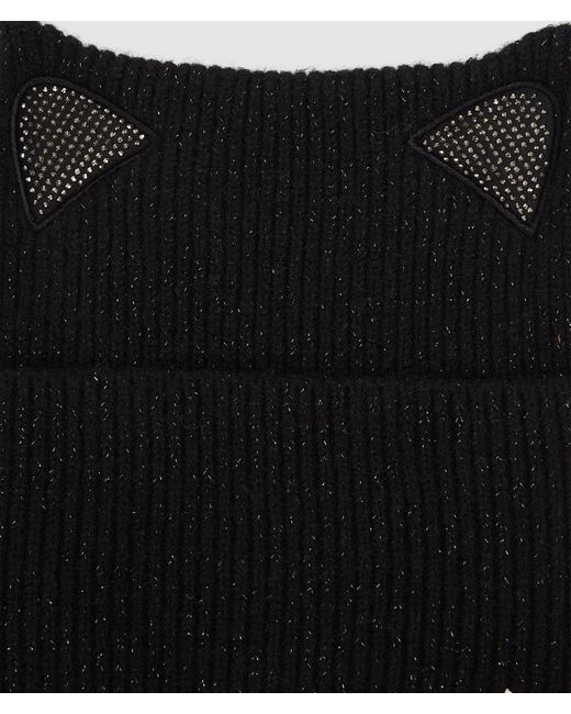 Karl Lagerfeld Black Choupette Beanie