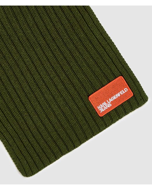 KL Jeans Green Logo Patch Scarf for men