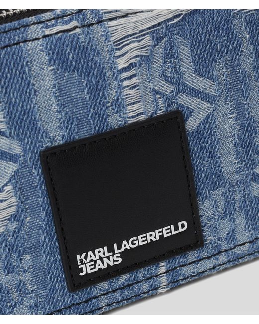 Karl Lagerfeld Blue Klj Distressed Denim Camera Bag